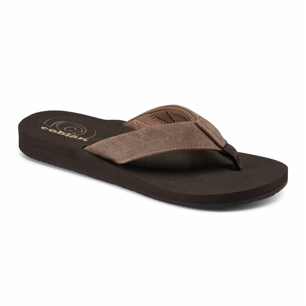 NEW COBIAN men's floater 2 open toe flip-flops in mocha